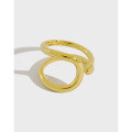 wholesale S925 Sterling Silver Korean Version INS Designer Original Minimalist Double-Layer Line Hollow Smooth Open Ring for Women-0-0