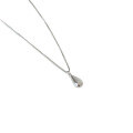 wholesale S925 Sterling Silver Minimalist Small Silver Bean Drop Necklace for Women, Understated Korean-style Unique Design Collarbone Chain-0-4