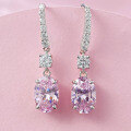 wholesale S925 Silver High-Carbon Diamond Ultra-Sparkling Canary Yellow Earrings 8*12-0-3