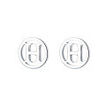 wholesale S925 Sterling Silver Retro Vintage Circle Letter H Minimalist Stud Earrings for Women, Trendy and Versatile-0-4
