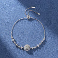 wholesale S925 Sterling Silver Moissanite Round Beaded Bracelet for Women, Small Niche Design Ins Light Luxury Starry Sky Series Cross-border-0-0