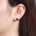 wholesale S925 Sterling Silver New Fashion Versatile French Wheat Ear Garnet Stud Earrings for Women High-end Elegant Earrings-0-1