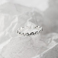 wholesale S925 Sterling Silver Fresh and Sweet Ins Style Niche Design Heart-to-Heart Hollow Out Love Ring R02392-0-3
