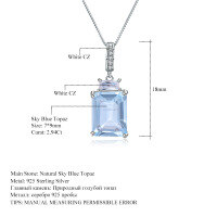 wholesale S925 Sterling Silver Natural Topaz Pendant Necklace Fashionable Light Luxury High-End Feeling-natural topaz necklace