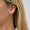 wholesale S925 Sterling Silver Cross Moissanite Square Sugar Stud Earrings, Simple and Elegant Fashion Women's Wholesale-0-3