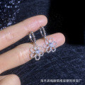 S925 Sterling Silver D Color Moissanite French Retro Camellia Earrings Wholesale-0-1
