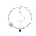 wholesale 925 Sterling Silver Little Red Hot-Selling Bracelet for Women with Designed Twist Knot Detail and Wine Red Chalcedony Pendant for Daily Wear-0-5