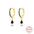 wholesale S925 Sterling Silver INS-style Cross-Border Bestseller Dripping Hoop Earrings with Colorful Diamonds-0-5