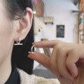 wholesale S925 silver geometric T-shaped ear clips, trendy and stylish, sweet and edgy, unique and exquisite design earrings-0-3