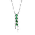wholesale S925 Silver Luxury Full-Diamond Simulated Emerald Pendant High-End Jewelry Banquet Necklace for Douyin E-Commerce Live Streaming-0-4