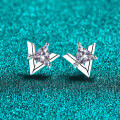 S925 Sterling Silver Moissanite Geometric Triangle Earrings for Women-0-5