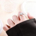 S925 Sterling Silver Four-Leaf Clover Moissanite Women's Ring, Light Luxury Ins Style-0-0