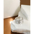 wholesale S925 sterling silver 441 Korean-style wide band silver ring, ins for women-0-1