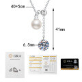 S925 Sterling Silver Moissanite Necklace with Pearl and Tassel Pendant-0-4