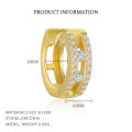 wholesale S925 Sterling Silver Geometric Zircon Earrings for Women, European and American Fashion Set, French Luxury Ear Cuffs-0-13