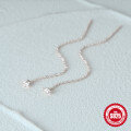 wholesale S925 Sterling Silver Rectangle Zirconia Inlaid Earring Ear Wire, Minimalist and Versatile-0-3