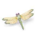 wholesale S925 Silver Designer Natural Gemstone Brooch Dragonfly Design Classical and Elegant with Peridot-0-0