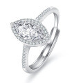 S925 Silver Moissanite Marquise Shape 1 Carat Women's Ring-0-3