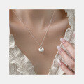 wholesale S925 silver fresh and sweet ins-style niche design cute chubby fortune ingot necklace Y01700-0-0