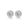 wholesale 925 Sterling Silver Earrings with Zirconia Round Stud Earrings, Ins Niche Light Luxury High-End Cross-Border Pure Silver Earrings-0-4