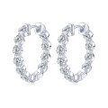 S925 Sterling Silver Moissanite Geometric Hoop Earrings for Women-0-4