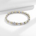 wholesale 18k Gold Plated S925 Silver Cross 3mm Round Moissanite Women's Bracelet in Multiple Colors-0-4