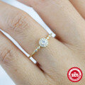 wholesale S925 Sterling Silver Round Diamond Wedding Ring, a popular and luxurious choice in Europe and America-0-2