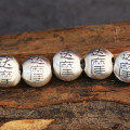 wholesale 3D Silver S999 Dharm Egg Spacer Beads Auspicious/Blessing/Determination/Victory/Dedication for Horizontal DIY Pure Silver Jewelry-0-2