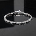 wholesale Wholesale silver hip-hop moissanite tennis chain bracelet with diamond accents for men and women-0-3