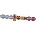 wholesale S925 ancient method gold-plated silver fittings set with natural sugilite hand plaques, bead setting spacer beads for DIY hand stringing and braiding-0-4
