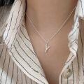 wholesale 925 Sterling Silver Pendant Necklace with English Letters, Women's Korean Summer Minimalist Design Luxury DIY Accessory-0-3