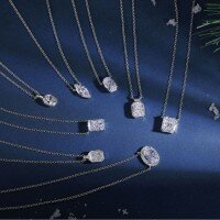 wholesale S925 Sterling Silver Cross-Border European and American Ring Necklace Earrings Set for Women, Exquisite Geometric Ice-Cut Zircon Wedding Style-Platinum DY190925-SW-WH 925 Silver