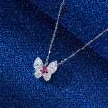 wholesale S925 Sterling Silver Cloud-Pull Jewelry Butterfly Necklace with 8A Ultra-Sparkling Zircon, Light Luxury and Advanced Fashion Sense-0-2