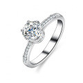 925 Sterling Silver Moissanite Six-Prong Crown Ring for Women Wholesale-0-2