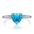 wholesale 925 silver new heart-shaped 8*8 high-carbon diamond aquamarine simulated diamond ring for marriage-0-5