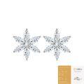 925 Sterling Silver Moissanite Floral Stud Earrings-0-5