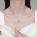 S925 Silver Moissanite Double-Layer Heart Pendant Necklace-0-2