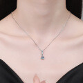 S925 Silver Full-Inlaid Moissanite Minimalist Pendant Necklace for Women Wholesale-0-2