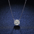 Sterling Silver 1-Carat Moissanite Pendant Necklace for Women-0-4
