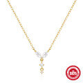 wholesale S925 Sterling Silver Marquise Diamond Collarbone Necklace, Trendy INS Chic-0-0