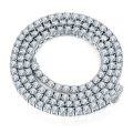 wholesale 18k White Gold Plated Silver 5mm Tennis Chain with 1 Carat Moissanite, Hip-Hop Style Rapper Cross-Border Same-0-0