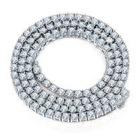 wholesale 18k White Gold Plated Silver 5mm Tennis Chain with 1 Carat Moissanite, Hip-Hop Style Rapper Cross-Border Same-3.0mm 40cm