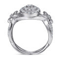 wholesale S925 Sterling Silver Diamond Flower Ring Women's Jewelry Hot Selling Fashion Style for Cross-Border E-commerce One Piece Wholesale-0-2