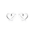 wholesale S925 Sterling Silver Trendy Minimalist Checkmark Heart Geometric Design Unique Niche Ear Piercing Earrings for Women-0-5