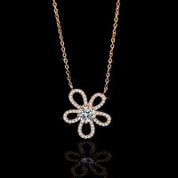 S925 Silver Pendant Moissanite Sunflower Necklace for Women-1 carat zircon  925 silver