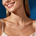 S925 Silver Shining D Color Moissanite Women's Simple Pendant Necklace-0-1