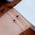wholesale S925 Sterling Silver Red Elk New Full Body Bracelet French Light Luxury Bangle, Versatile and Stylish for Daily Wear as a Women's Gift-0-1