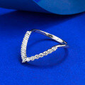 wholesale S925 Silver Deep V-Shaped Ring Stackable for Layering, Trendy and Stylish Ring Band withIns Style-0-2