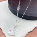 wholesale 999 Silver Hollowed-out Filigree Gourd Necklace with Diamond Inlay and Auspicious Cloud Motif, Fashionable New Chinese Style Minimalist and High-end Pendant-0-1