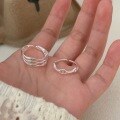 wholesale S925 Sterling Silver Pig Nose Ring for Women, Japanese and Korean New Collection, Small and Minimalist, Fashionable and Versatile Textured Band-0-2